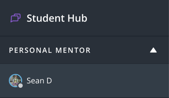 Find your mentor at the top of Student Hub!